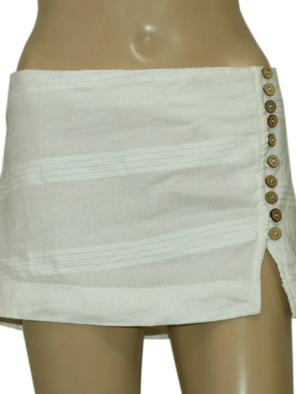 Free People Rock the Boat Mini Skirt White Button Detail New XL - Picture 2 of 5